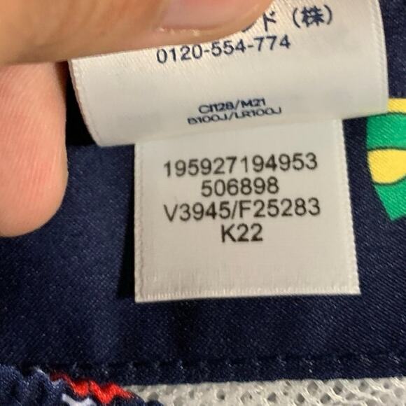 Lands End L Mens Volley Swim Trunks UPF 50 Deep Sea Navy Sailboats - Picture 10 of 11